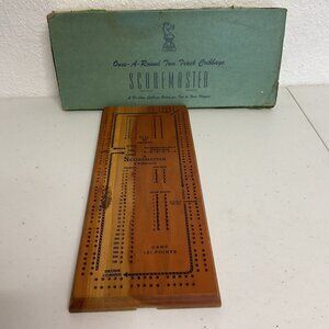 VTG DRUEKE Scoremaster Cribbage Board Model 1150 In Original Box W/Instructions